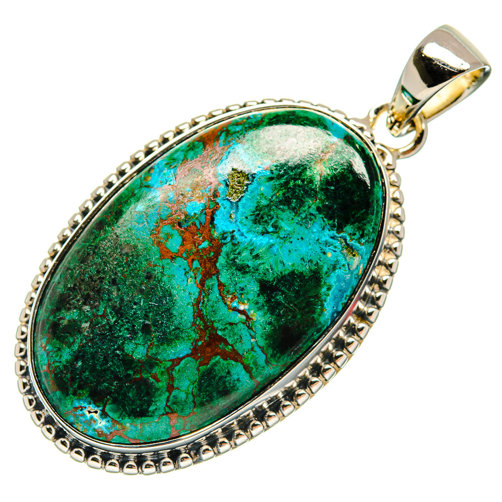 Malachite In Chrysocolla Pendants handcrafted by Anasilvercos - PD25103 - Photo 2