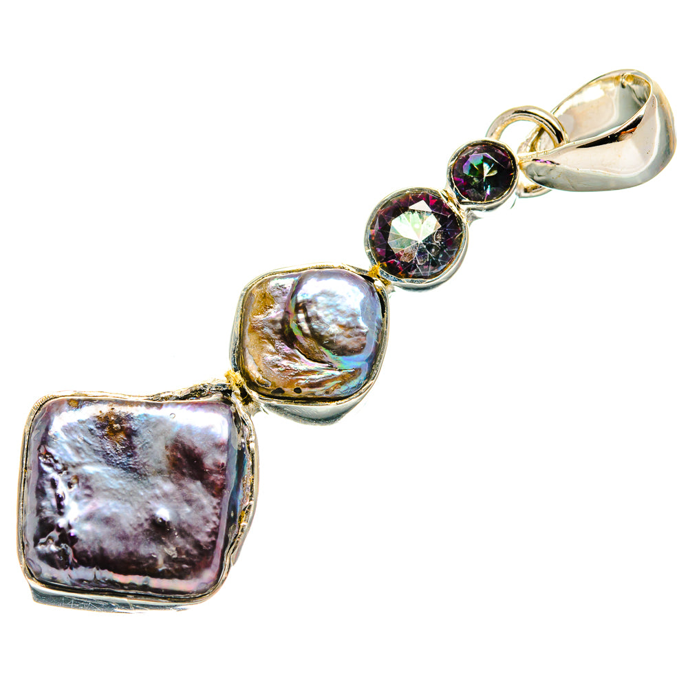 Titanium Mother Of Pearl Pendants handcrafted by Anasilvercos - PD25117 - Photo 2