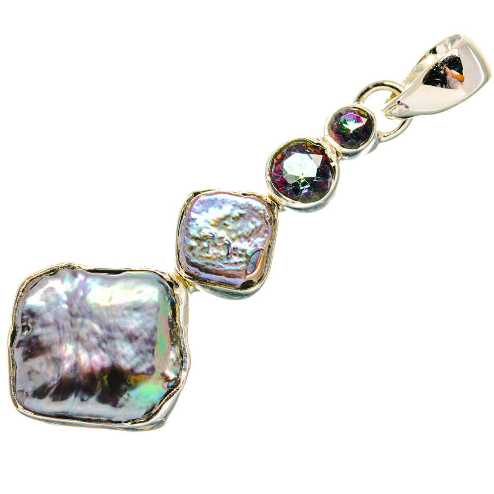 Titanium Mother Of Pearl Pendants handcrafted by Anasilvercos - PD25119 - Photo 2
