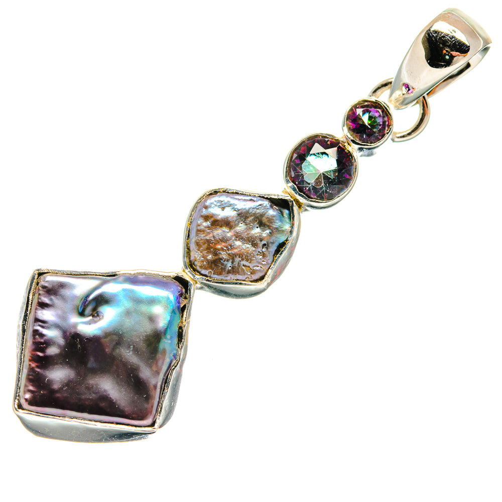 Titanium Mother Of Pearl Pendants handcrafted by Anasilvercos - PD25135 - Photo 2