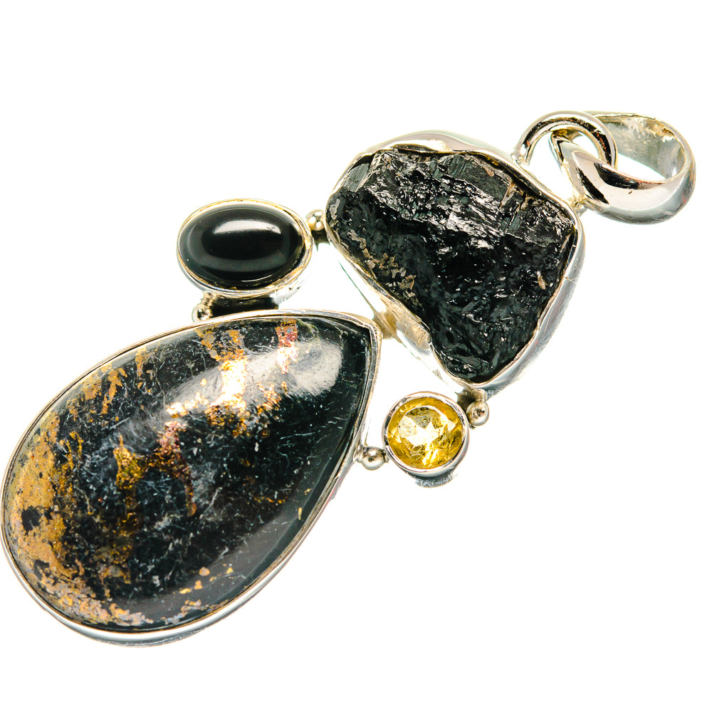 Pyrite Agate Pendants handcrafted by Anasilvercos - PD25137 - Photo 2