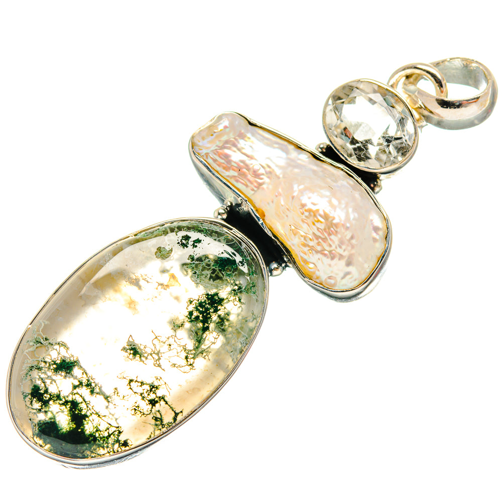 Green Moss Agate Pendants handcrafted by Anasilvercos - PD25148 - Photo 2