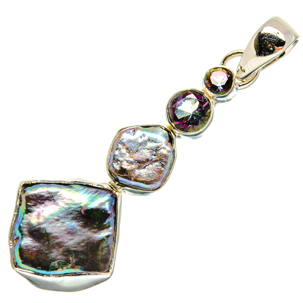 Titanium Mother Of Pearl Pendants handcrafted by Anasilvercos - PD25173 - Photo 2