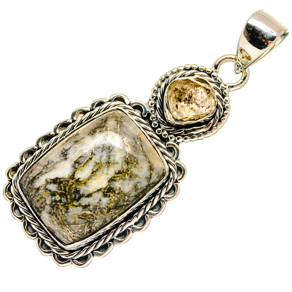 Pyrite Agate Pendants handcrafted by Anasilvercos - PD25181 - Photo 2