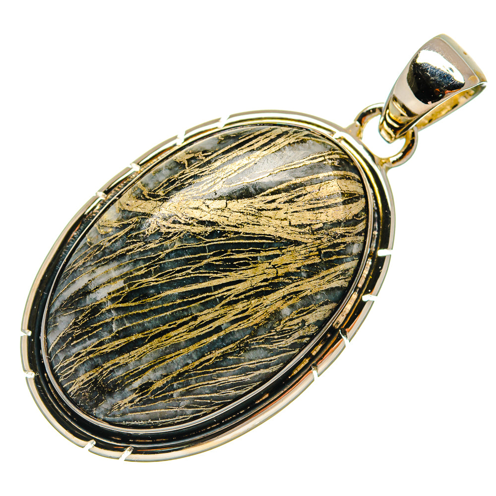 Pyrite Agate Pendants handcrafted by Anasilvercos - PD25254 - Photo 2