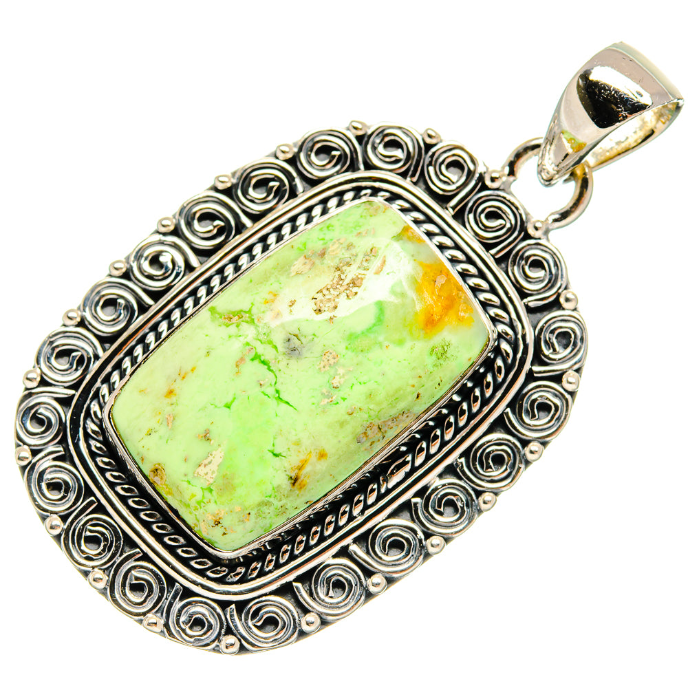 Lemon Chrysoprase Pendants handcrafted by Anasilvercos - PD25258 - Photo 2