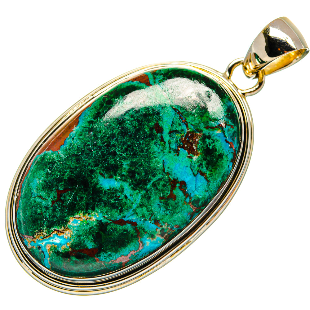 Malachite In Chrysocolla Pendants handcrafted by Anasilvercos - PD25282 - Photo 2