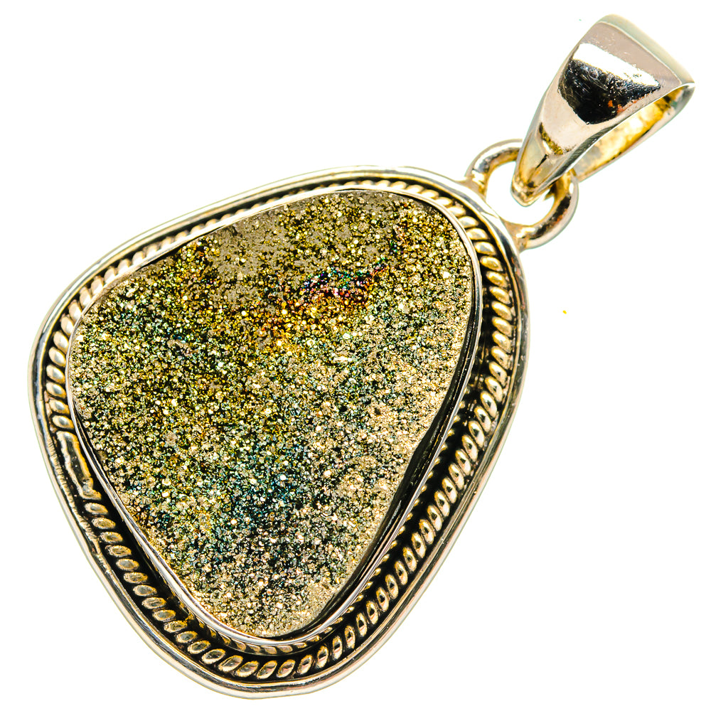 Spectro Pyrite Druzy Pendants handcrafted by Anasilvercos - PD25299 - Photo 2