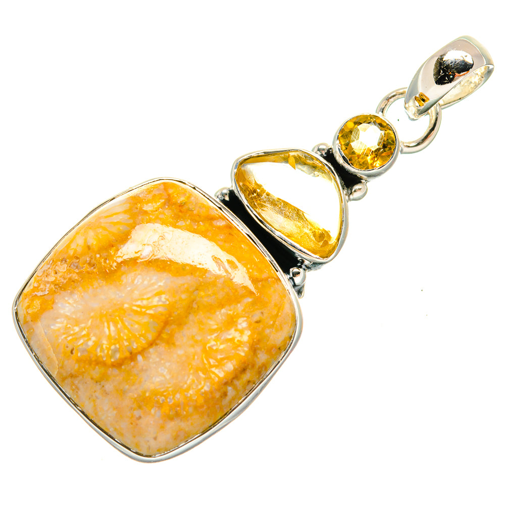 Fossil Coral Pendants handcrafted by Anasilvercos - PD25311 - Photo 2