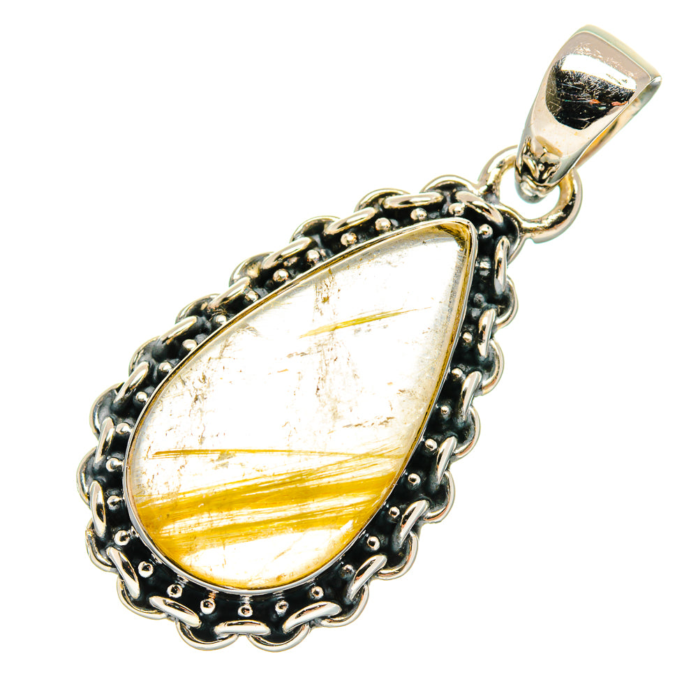 Rutilated Quartz Pendants handcrafted by Anasilvercos - PD25477 - Photo 2