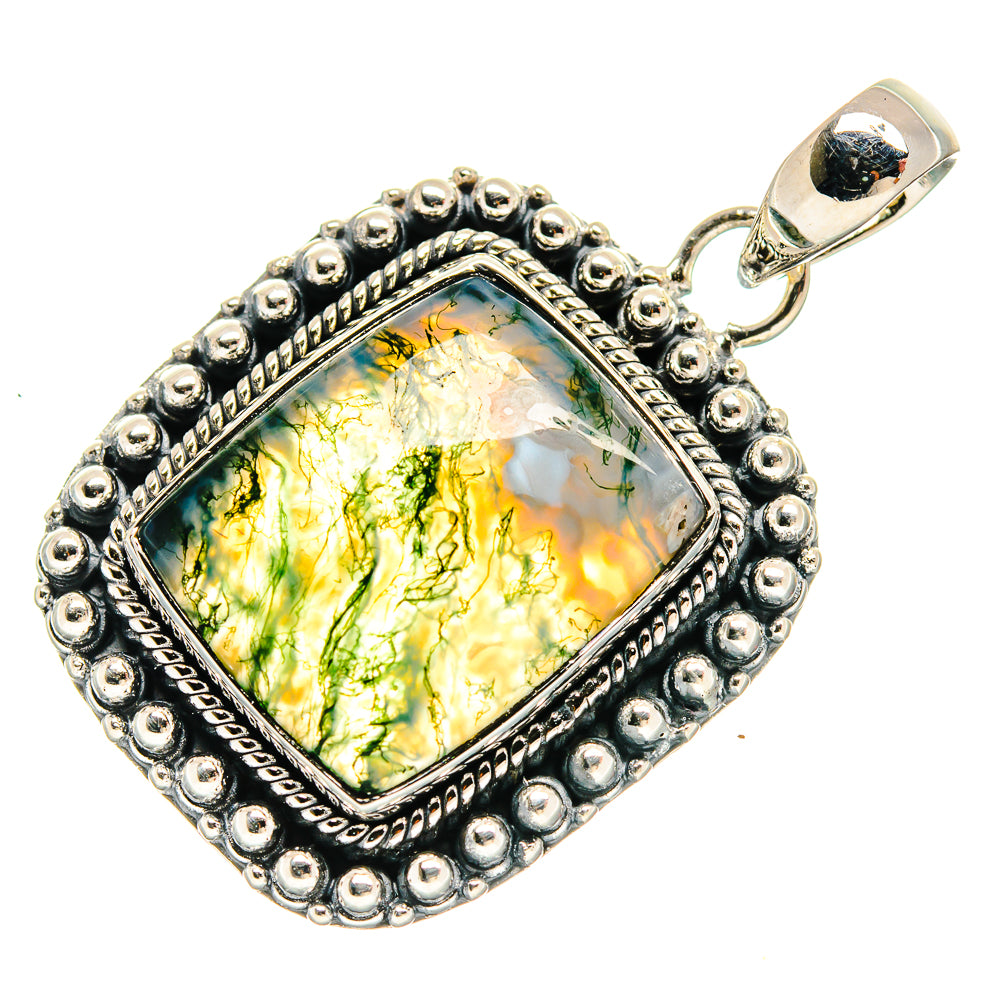 Green Moss Agate Pendants handcrafted by Anasilvercos - PD25482 - Photo 2