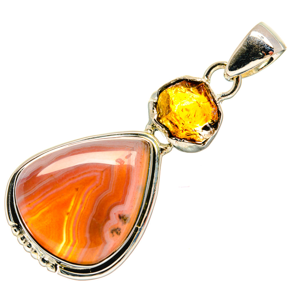 Botswana Agate Pendants handcrafted by Anasilvercos - PD25485 - Photo 2