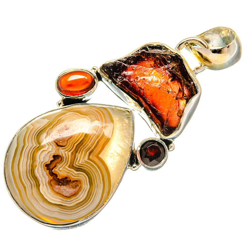 Laguna Lace Agate Pendants handcrafted by Anasilvercos - PD25489 - Photo 2