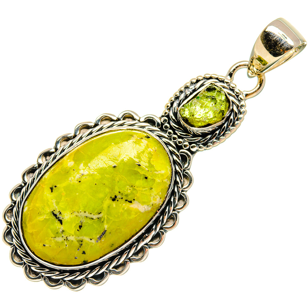African Green Opal Pendants handcrafted by Anasilvercos - PD25495 - Photo 2