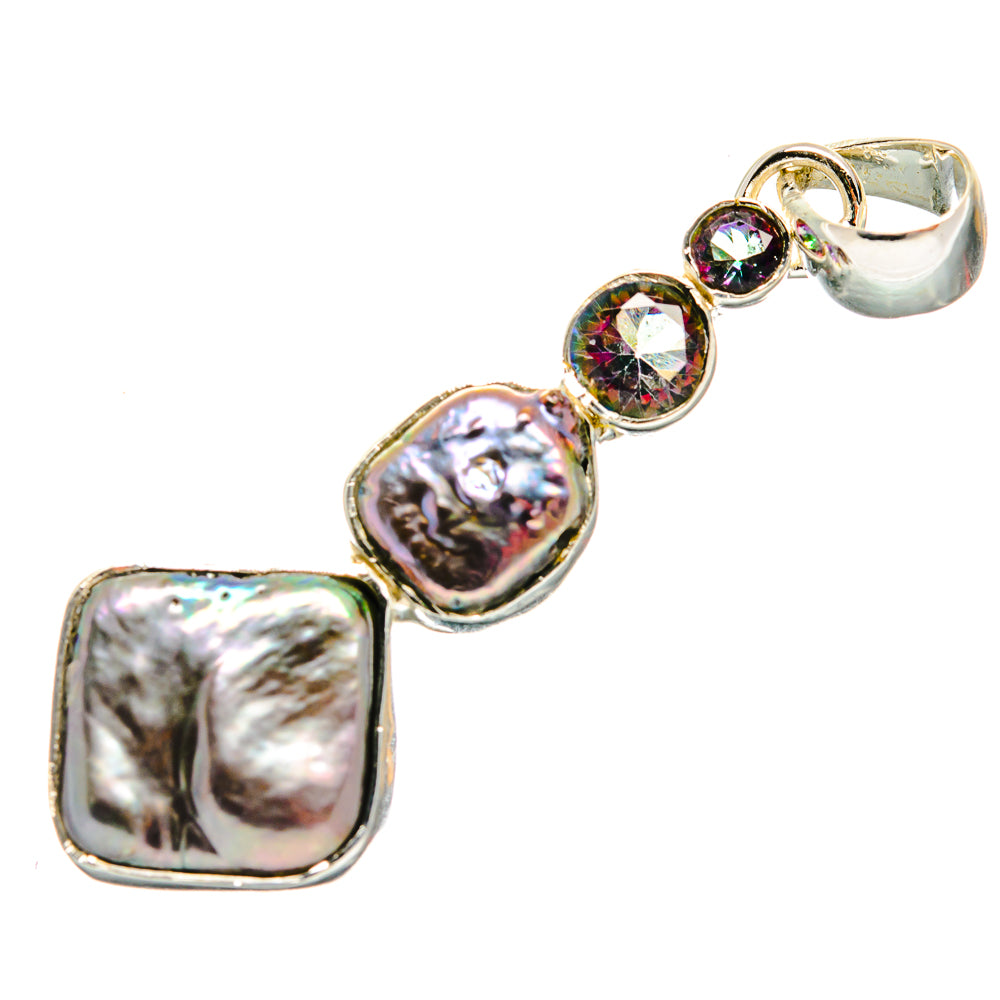 Titanium Mother Of Pearl Pendants handcrafted by Anasilvercos - PD25512 - Photo 2
