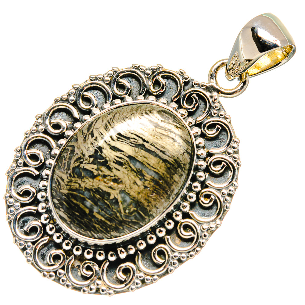 Pyrite Agate Pendants handcrafted by Anasilvercos - PD25532 - Photo 2