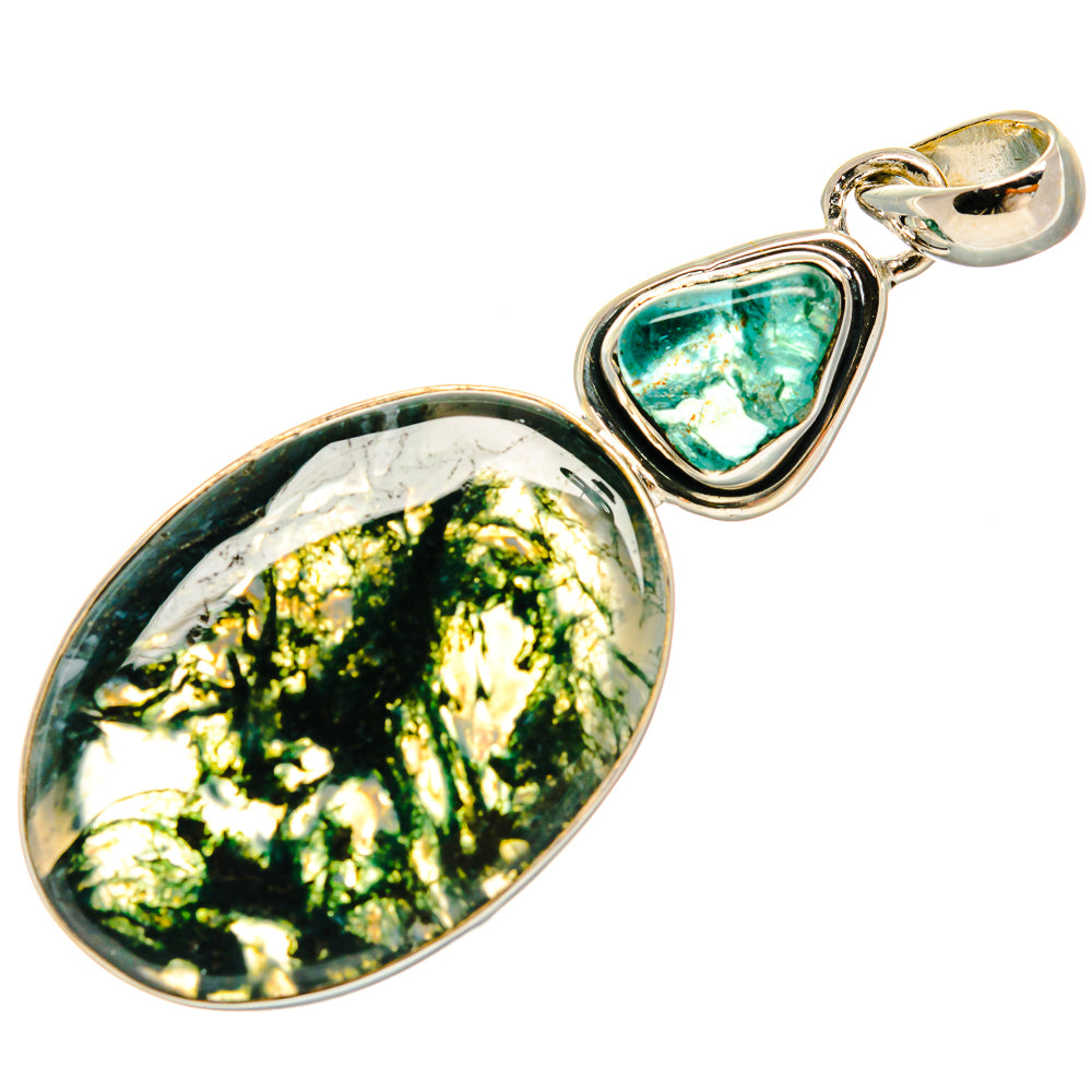 Green Moss Agate Pendants handcrafted by Anasilvercos - PD25566 - Photo 2