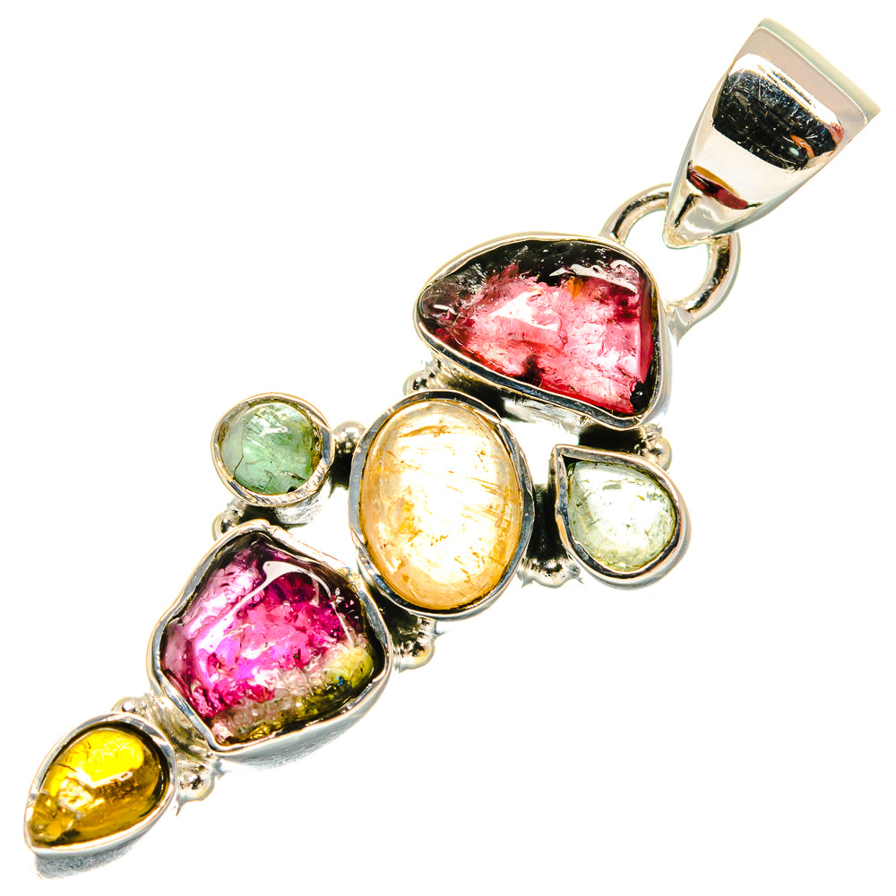 Watermelon Tourmaline Pendants handcrafted by Anasilvercos - PD25605 - Photo 2