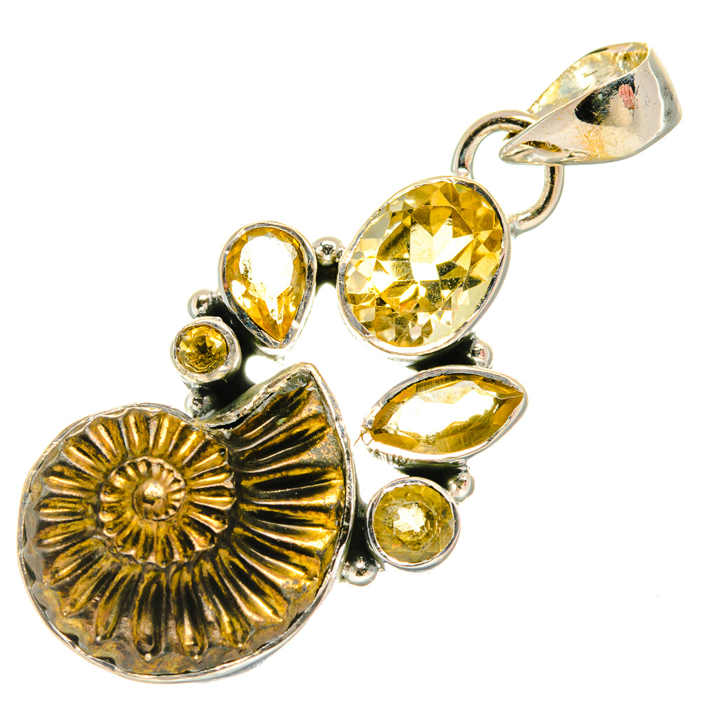 Pyrite Fossil Pendants handcrafted by Anasilvercos - PD25632 - Photo 2