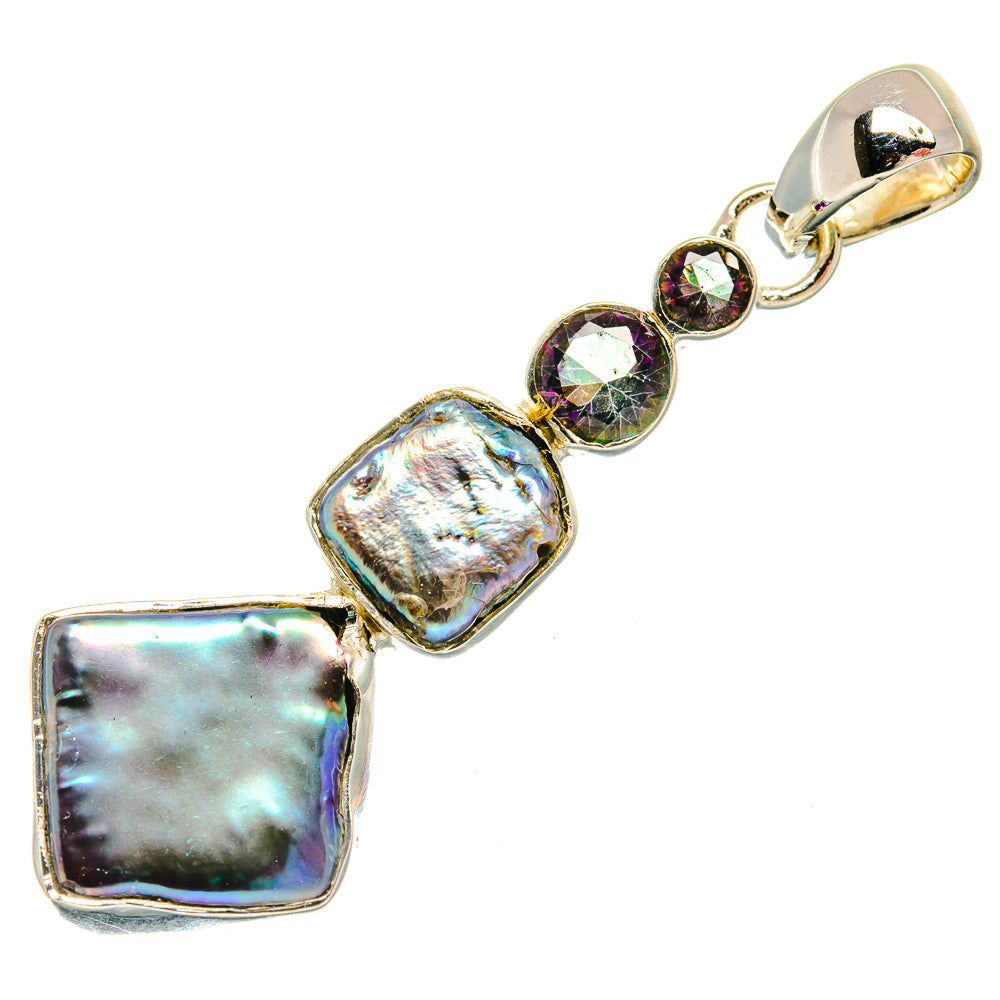 Titanium Mother Of Pearl Pendants handcrafted by Anasilvercos - PD25661 - Photo 2