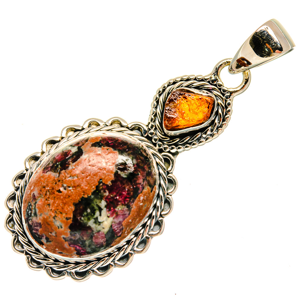 Russian Eudialyte Pendants handcrafted by Anasilvercos - PD25672 - Photo 2