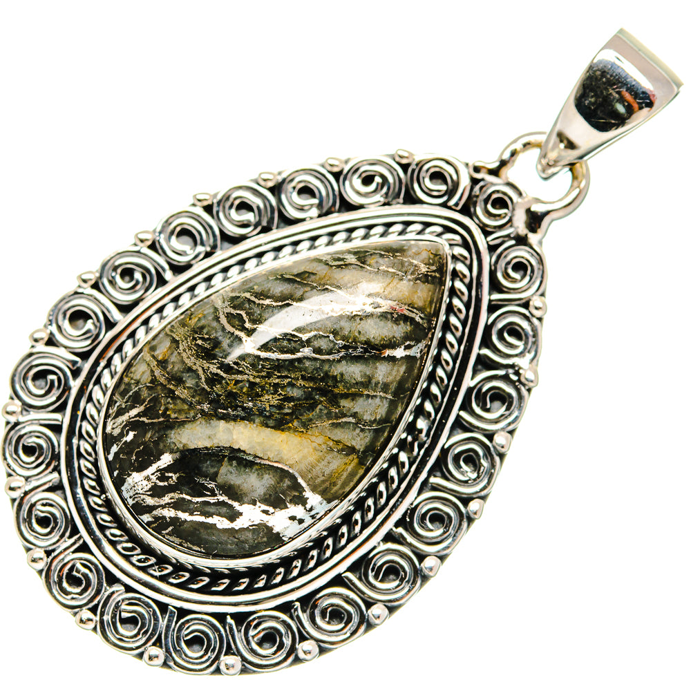 Pyrite Agate Pendants handcrafted by Anasilvercos - PD25708 - Photo 2