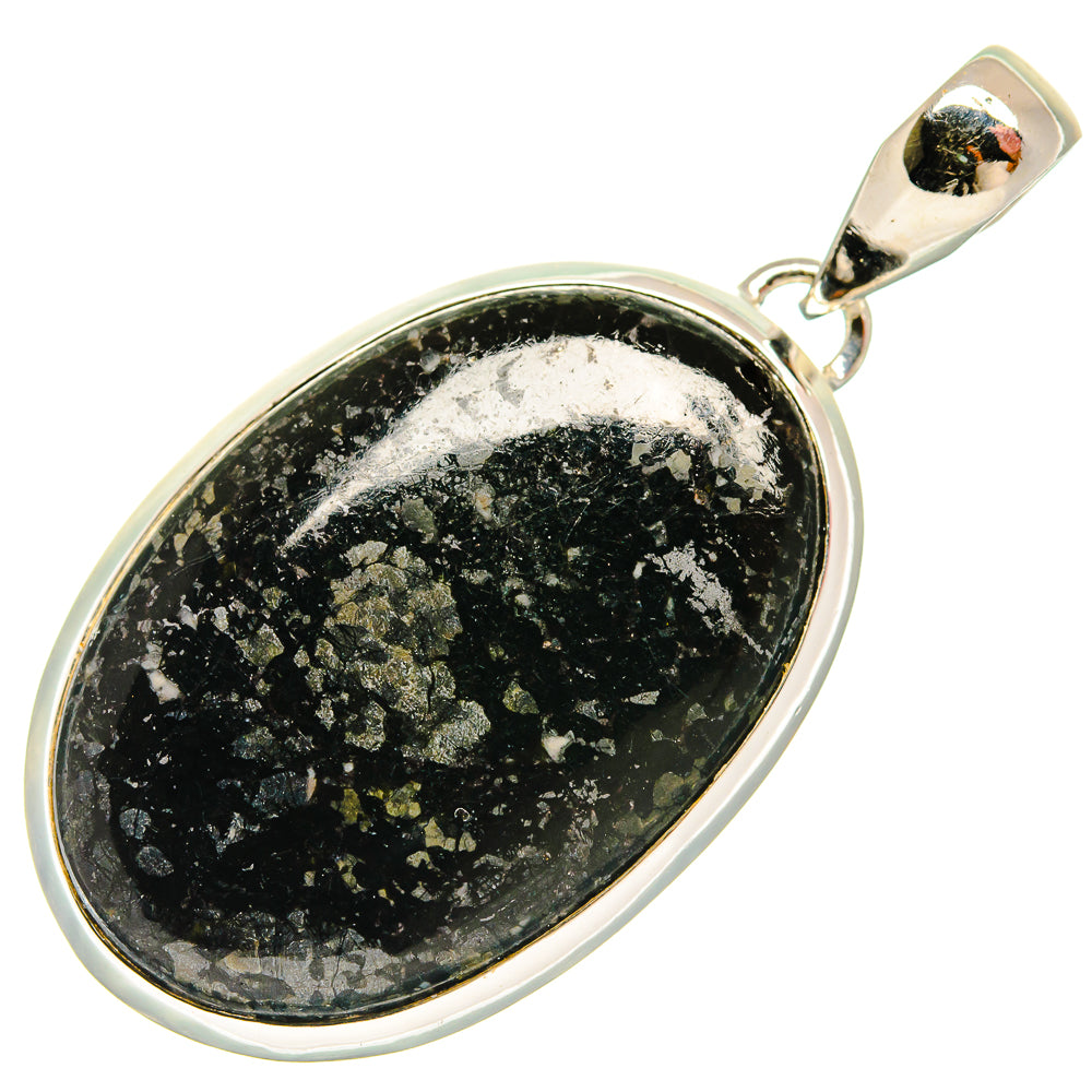 Pyrite In Black Onyx Pendants handcrafted by Anasilvercos - PD25730 - Photo 2