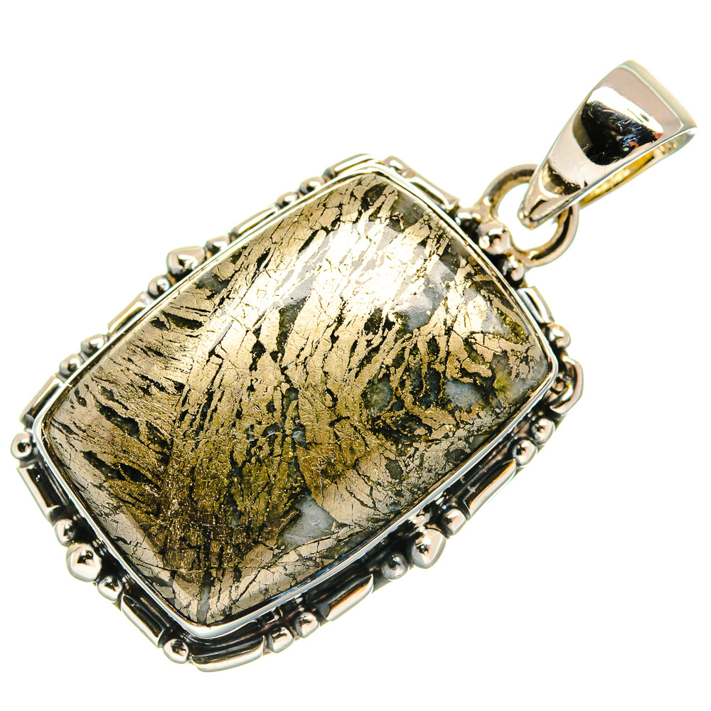 Pyrite Agate Pendants handcrafted by Anasilvercos - PD25741 - Photo 2
