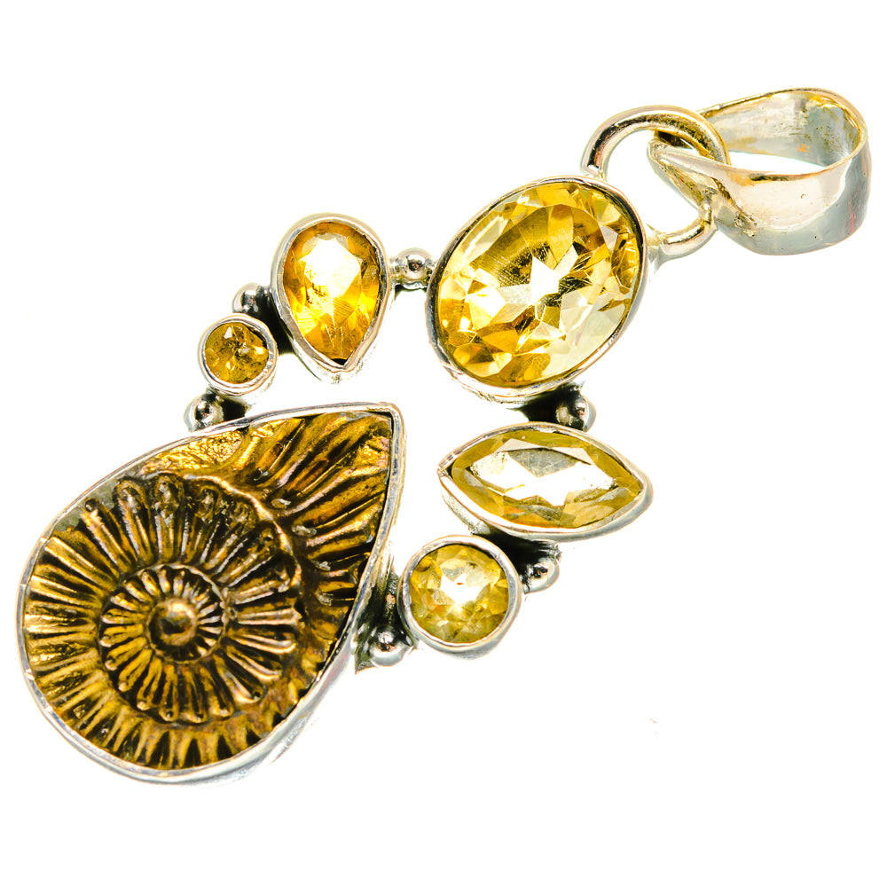 Pyrite Fossil Pendants handcrafted by Anasilvercos - PD25793 - Photo 2