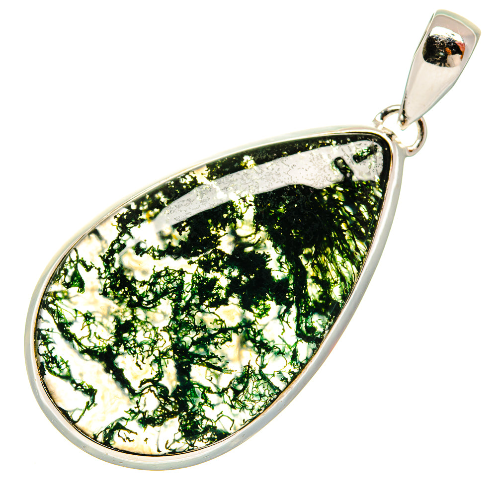 Green Moss Agate Pendants handcrafted by Anasilvercos - PD25849 - Photo 2