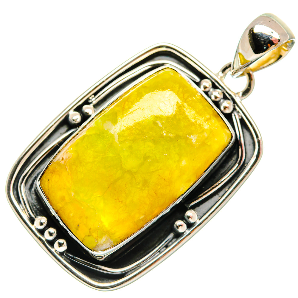 Lemon Chrysoprase Pendants handcrafted by Anasilvercos - PD25896 - Photo 2
