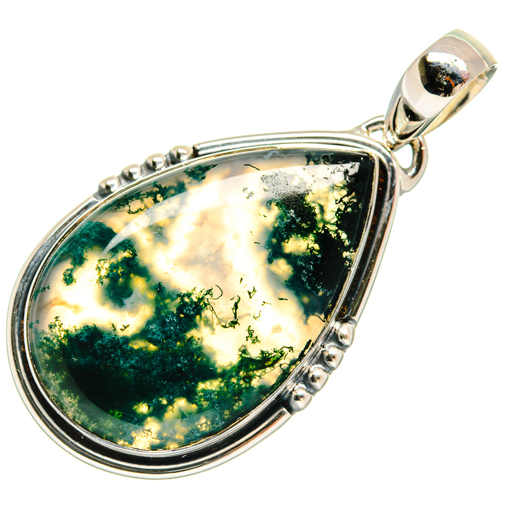 Green Moss Agate Pendants handcrafted by Anasilvercos - PD25903 - Photo 2