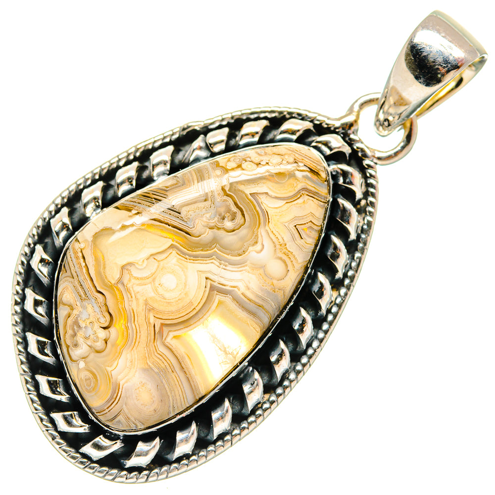 Laguna Lace Agate Pendants handcrafted by Anasilvercos - PD25913 - Photo 2