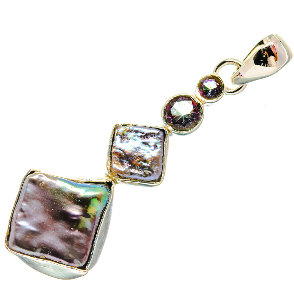 Titanium Mother Of Pearl Pendants handcrafted by Anasilvercos - PD25920 - Photo 2