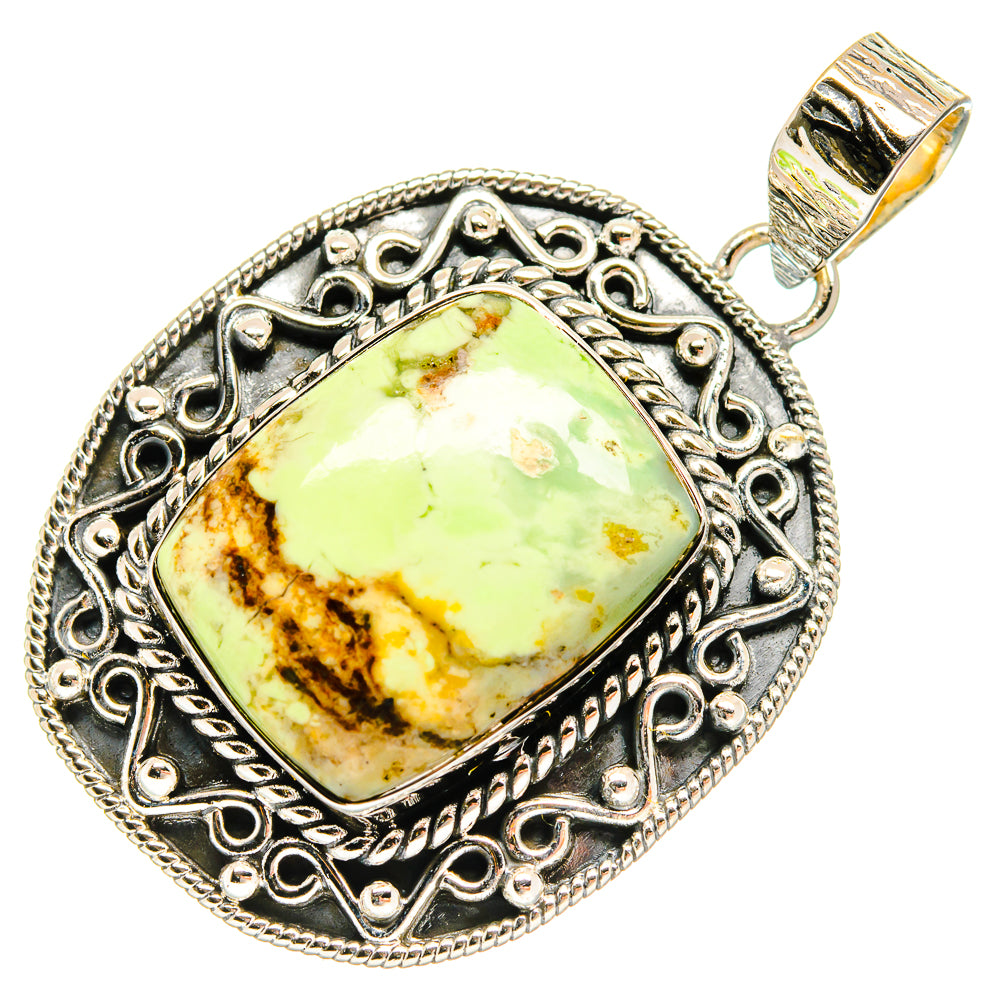 Lemon Chrysoprase Pendants handcrafted by Anasilvercos - PD25981 - Photo 2