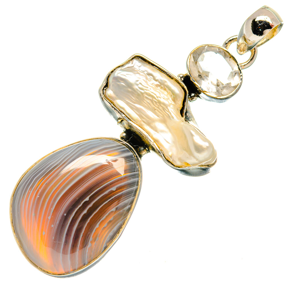 Botswana Agate Pendants handcrafted by Anasilvercos - PD26280 - Photo 2