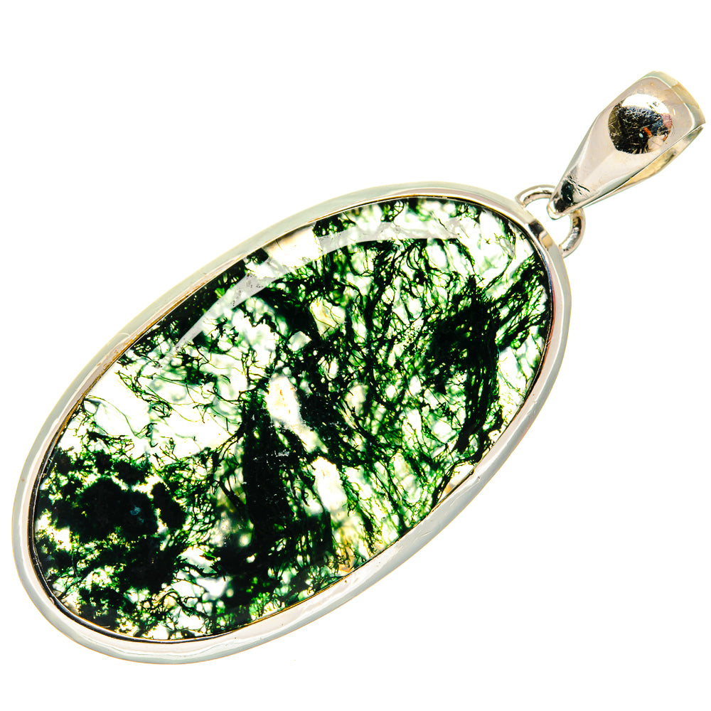 Green Moss Agate Pendants handcrafted by Anasilvercos - PD26316 - Photo 2