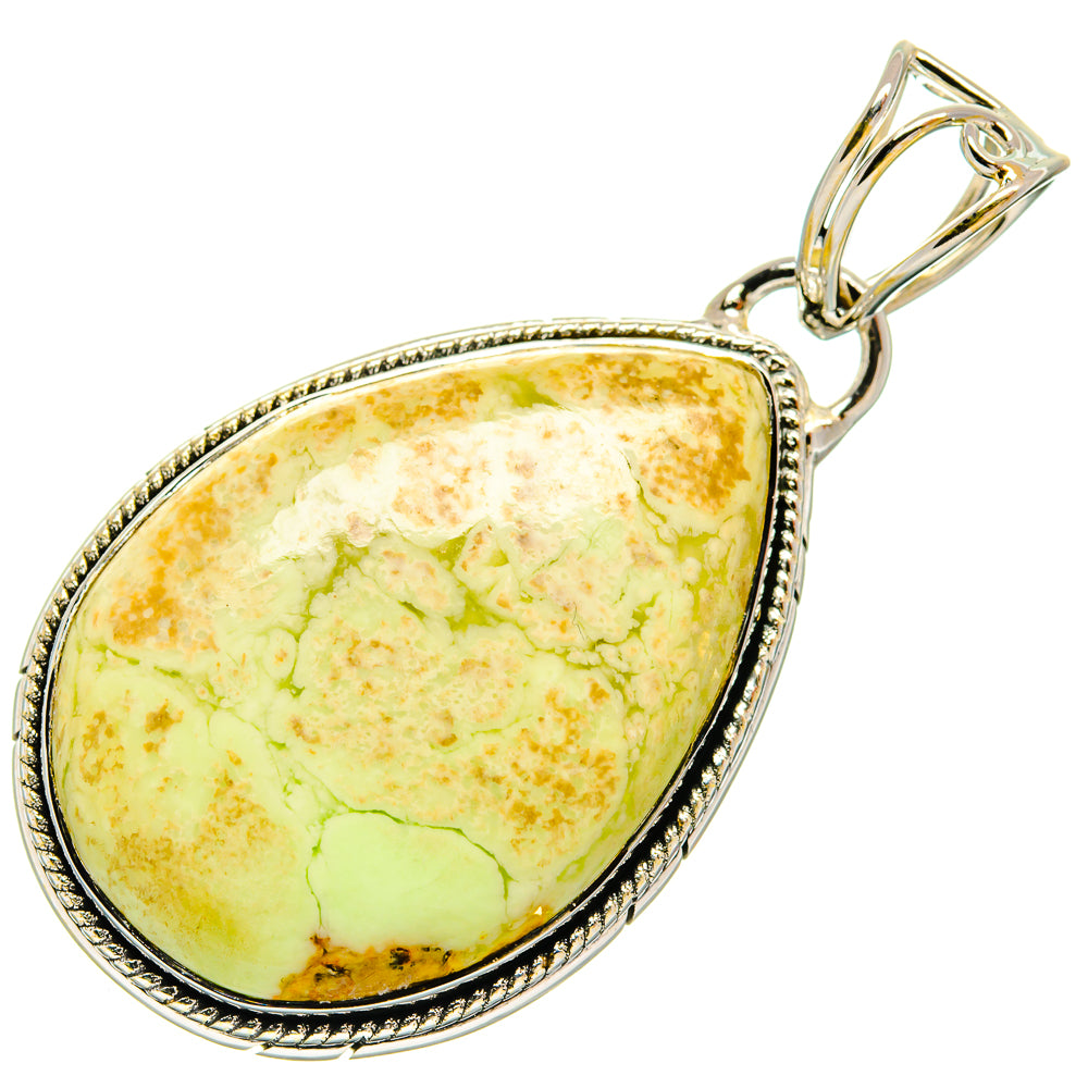 Lemon Chrysoprase Pendants handcrafted by Anasilvercos - PD26338 - Photo 2