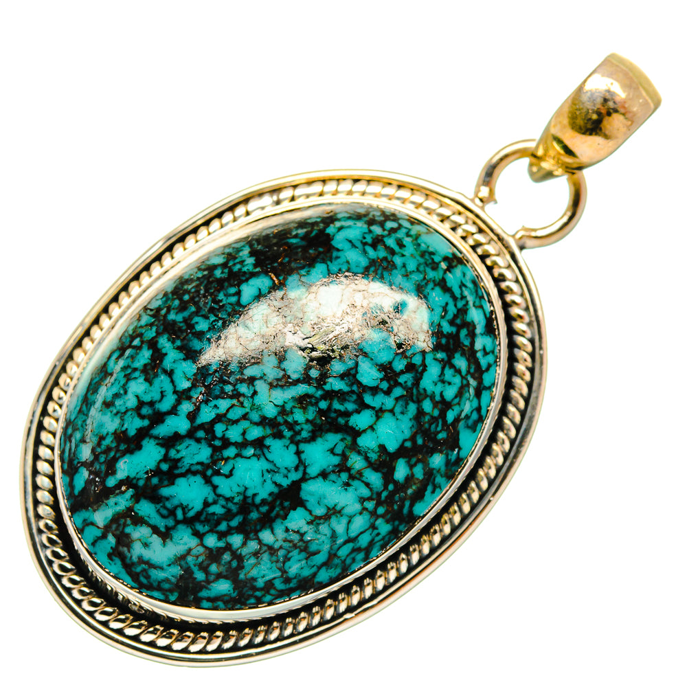 Tibetan Turquoise Pendants handcrafted by Anasilvercos - PD26363 - Photo 2