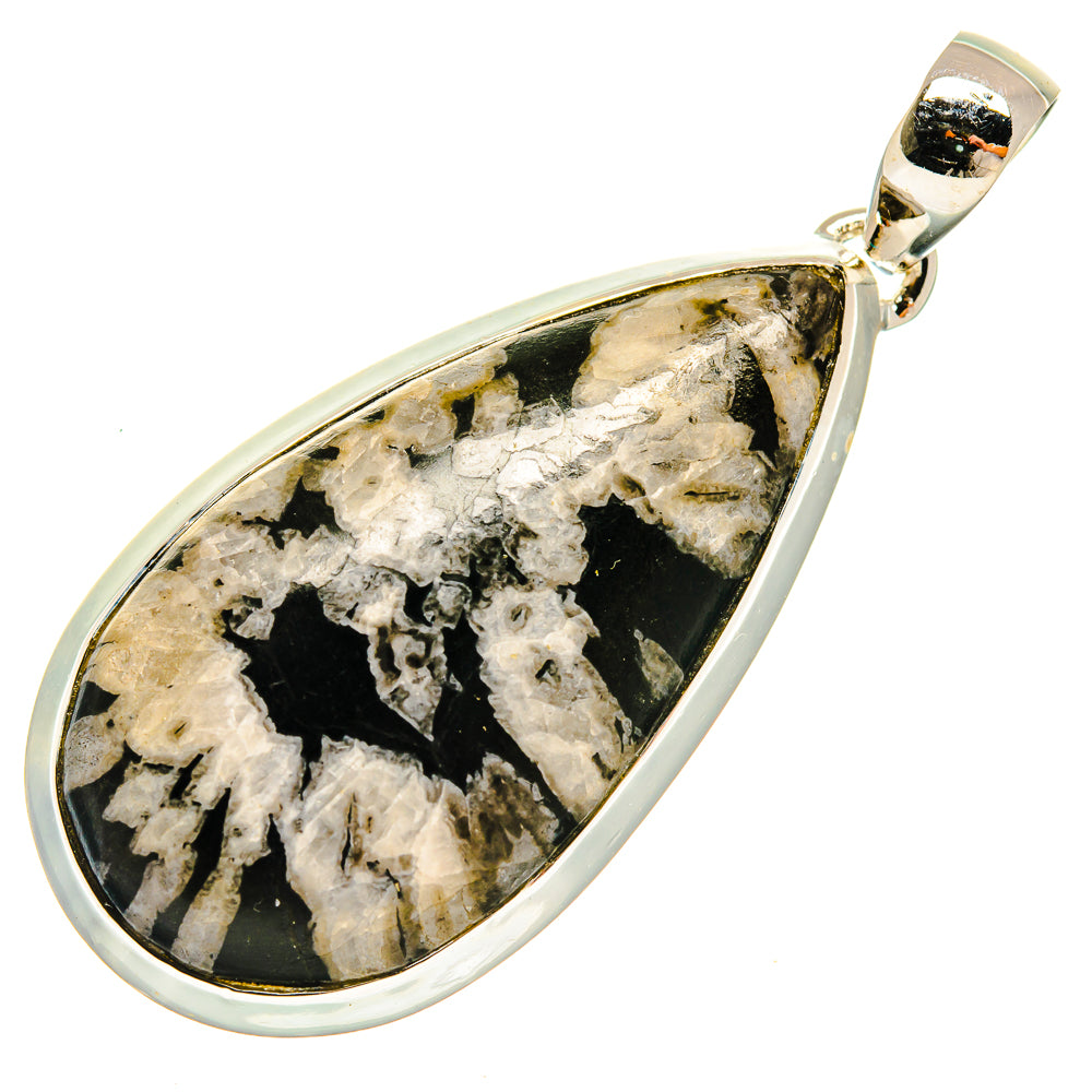 Chrysanthemum Stone Pendants handcrafted by Anasilvercos - PD26410 - Photo 2
