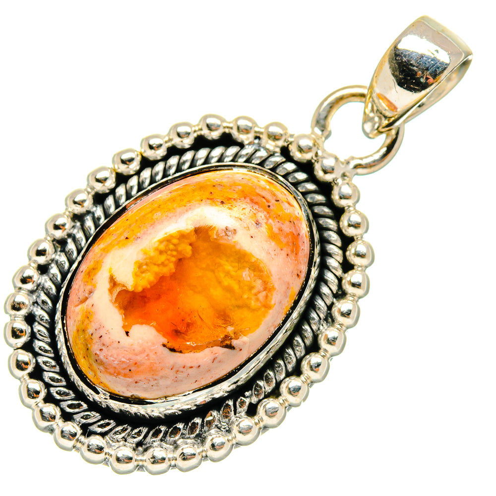 Mexican Fire Opal Pendants handcrafted by Anasilvercos - PD26534 - Photo 2