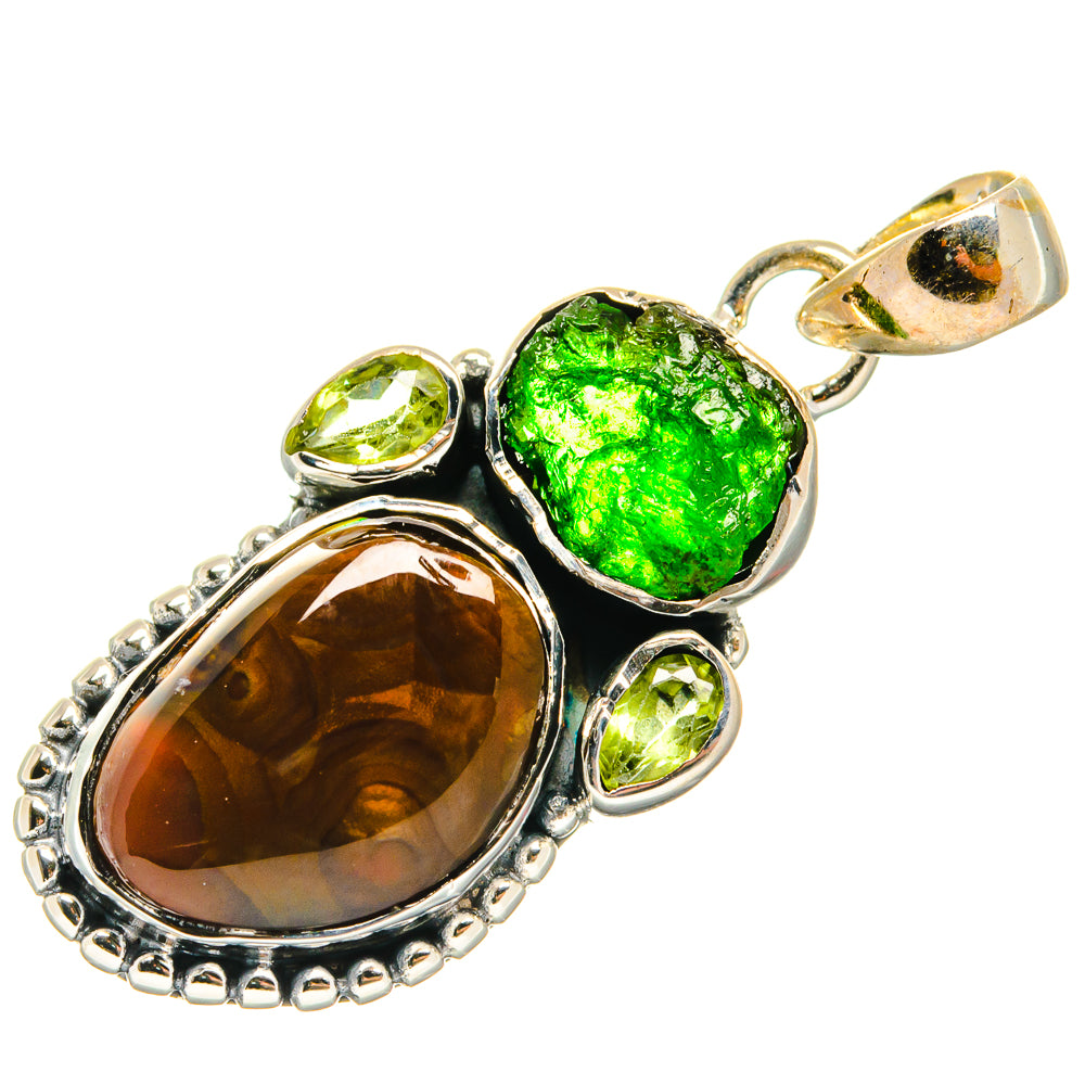 Mexican Fire Agate Pendants handcrafted by Anasilvercos - PD26542 - Photo 2