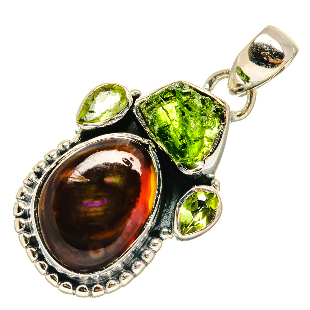 Mexican Fire Agate Pendants handcrafted by Anasilvercos - PD26543 - Photo 2