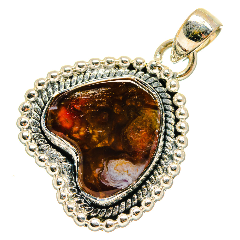 Mexican Fire Agate Pendants handcrafted by Anasilvercos - PD26552 - Photo 2