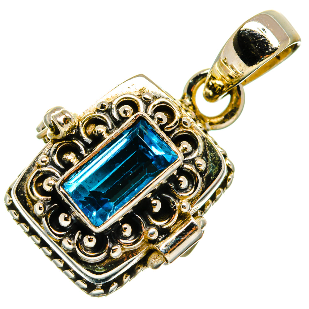 Blue Topaz Pendants handcrafted by Anasilvercos - PD26580 - Photo 2