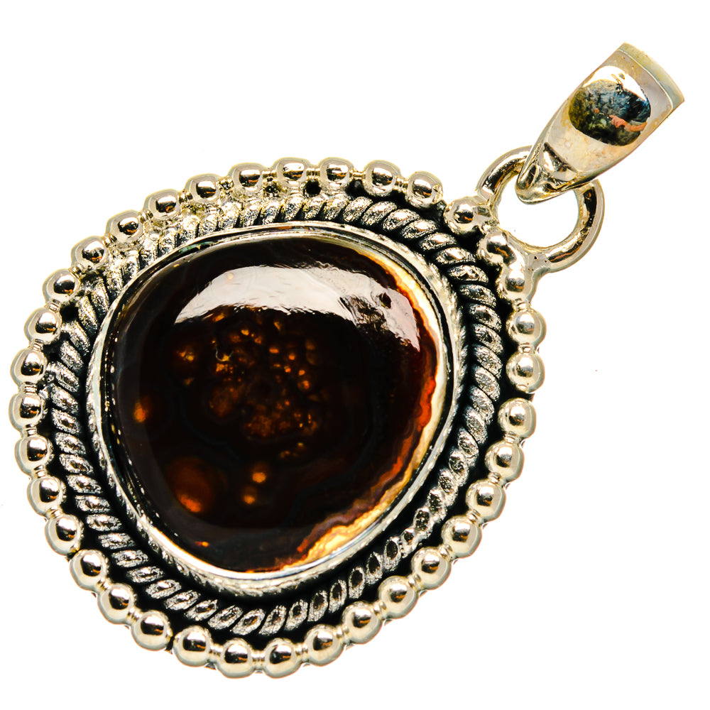 Mexican Fire Agate Pendants handcrafted by Anasilvercos - PD26582 - Photo 2
