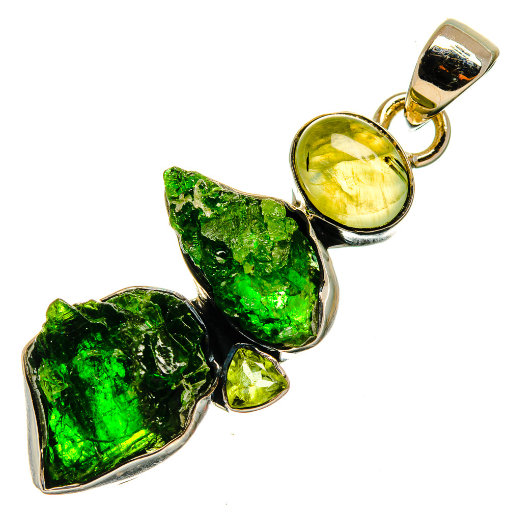 Chrome Diopside Pendants handcrafted by Anasilvercos - PD26616 - Photo 2