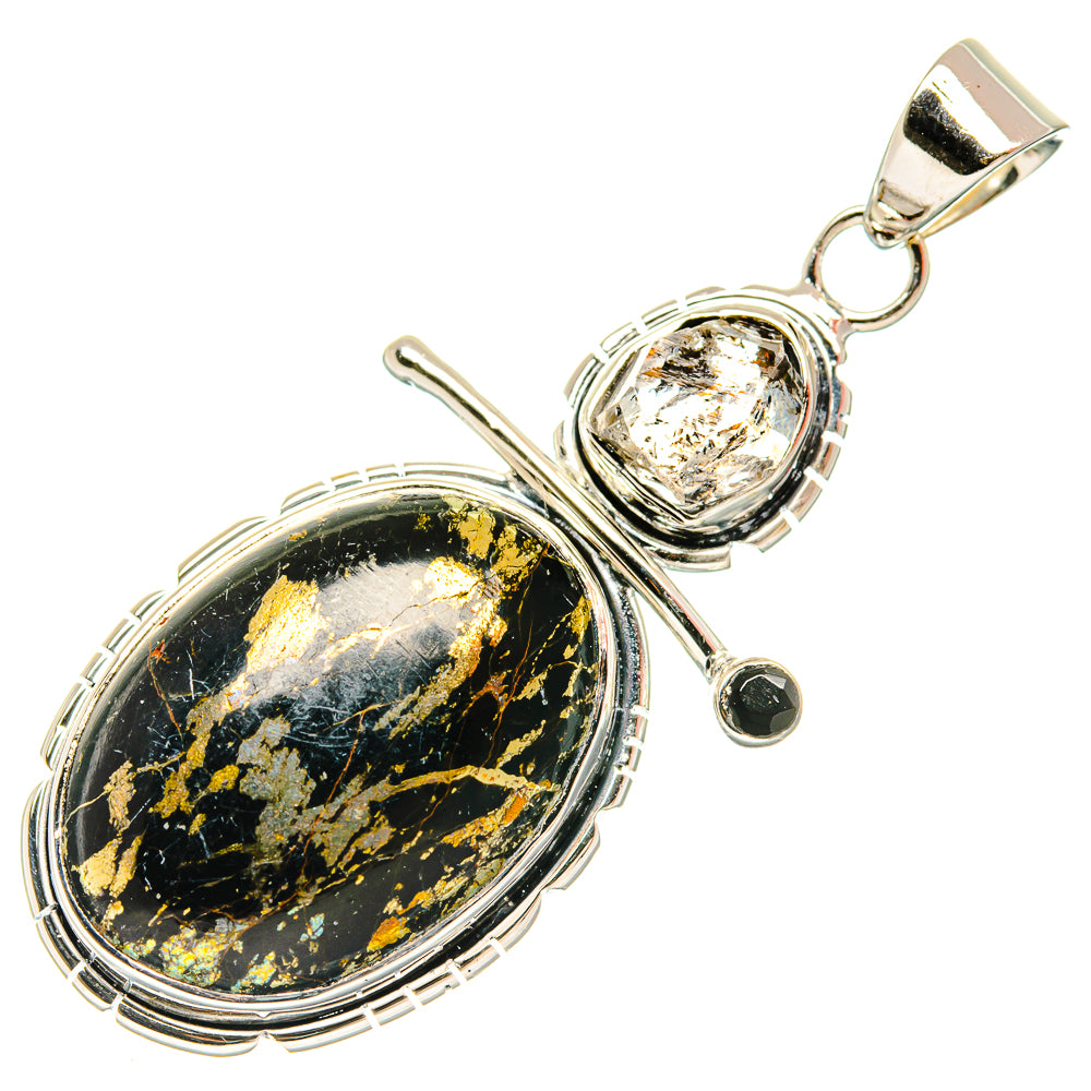 Pyrite Agate Pendants handcrafted by Anasilvercos - PD26698 - Photo 2