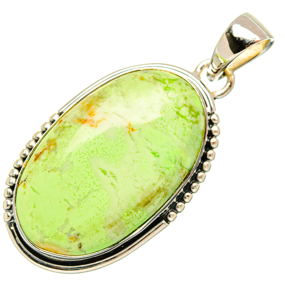 Lemon Chrysoprase Pendants handcrafted by Anasilvercos - PD26705 - Photo 2