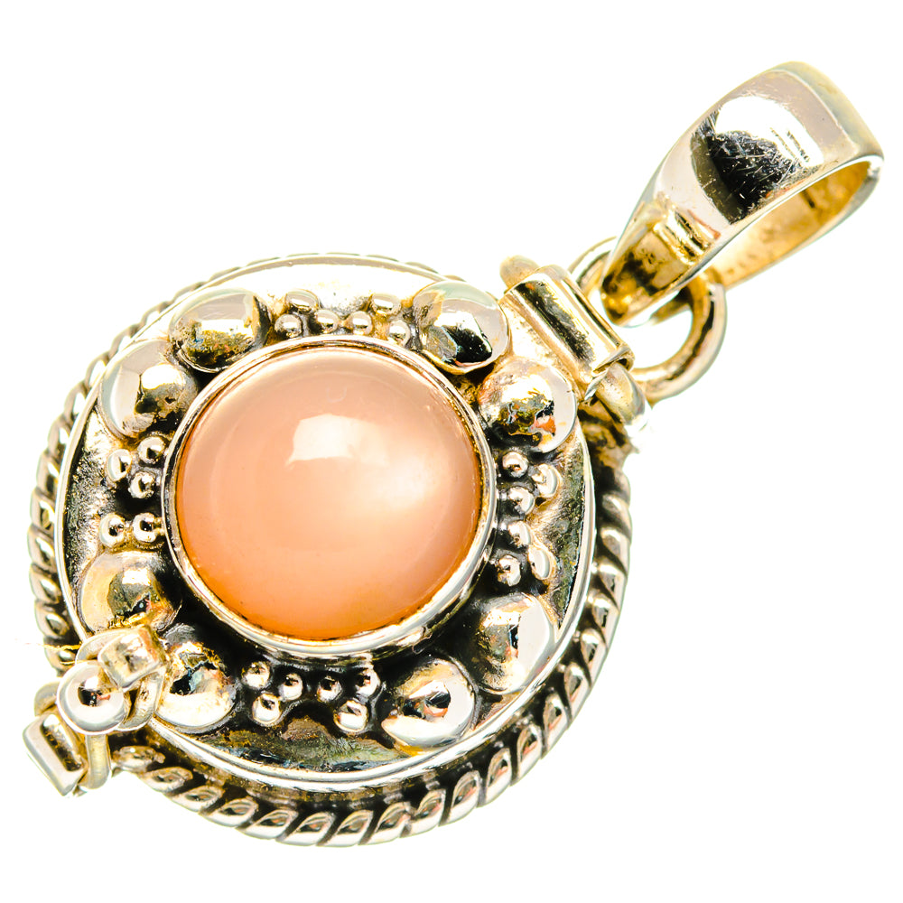 Peach Moonstone Pendants handcrafted by Anasilvercos - PD26762 - Photo 2